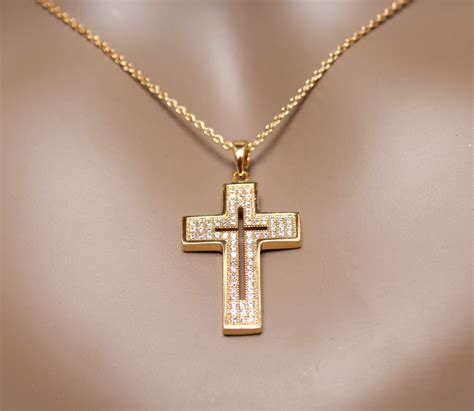 versace gold cross necklace